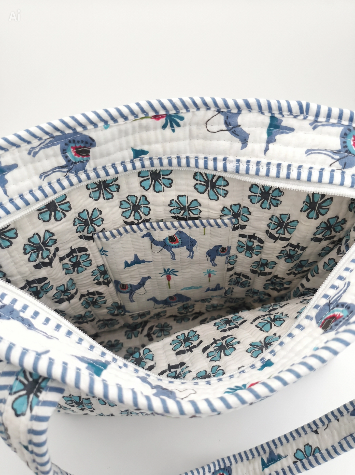 Bolso Cremallera Blanco con Estampado 35x35