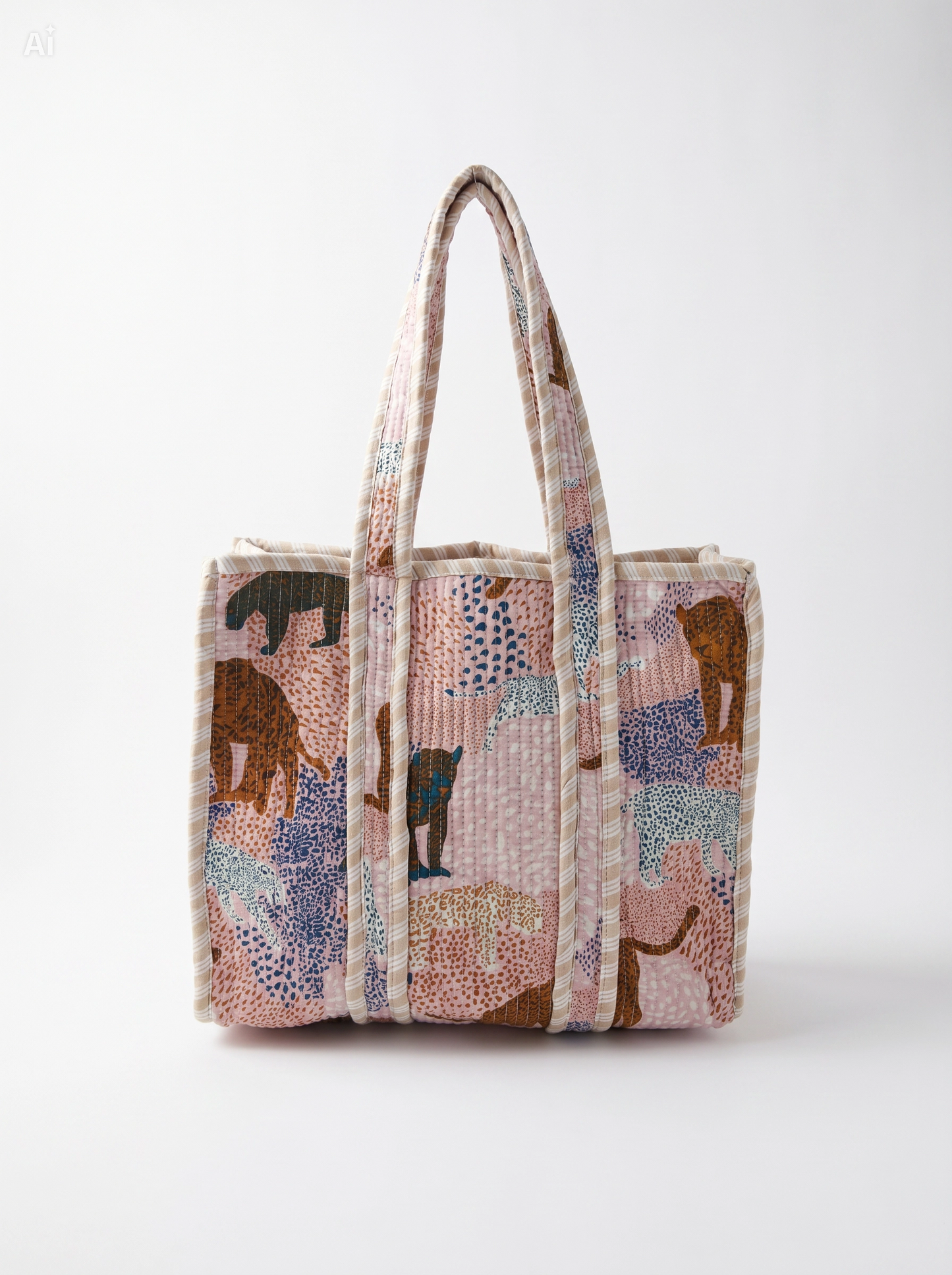 Bolso Acolchado Estampado Rosa 36x36