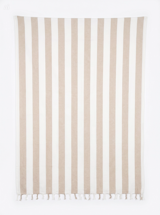 Toalla Manta Multiusos Rayas Beige 2,10x2,40