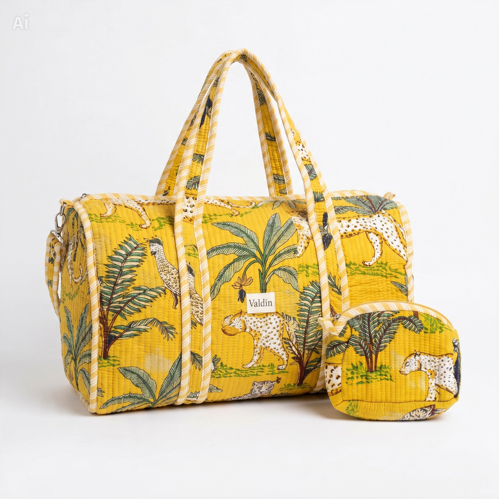 Bolso Redondo Acolchado Grande con Neceser 38x45