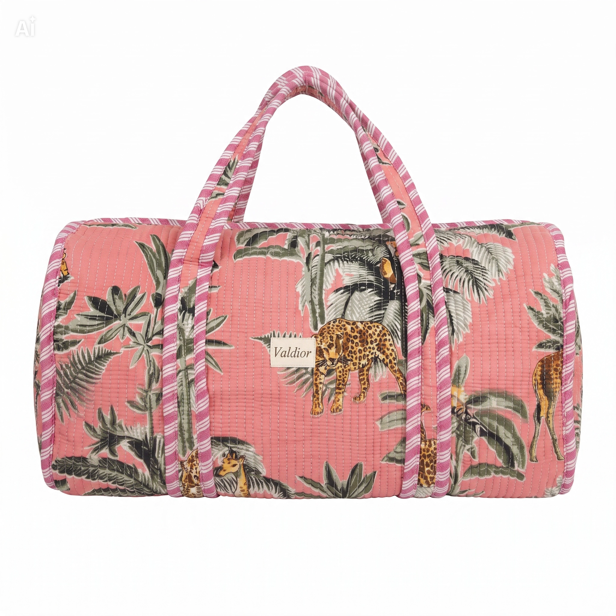 Bolso Redondo Blando Rosa con Estampado 45x38