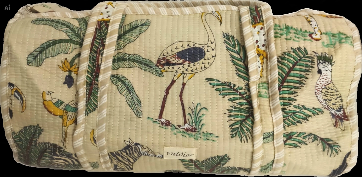 Bolso Redondo Acolchado Selva color Beige 45x38