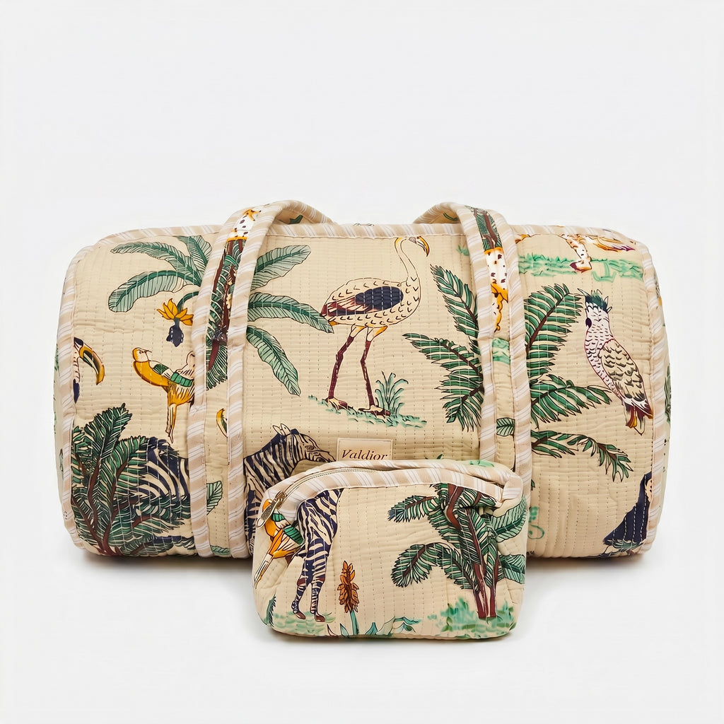 Bolso Redondo Acolchado Selva color Beige 45x38