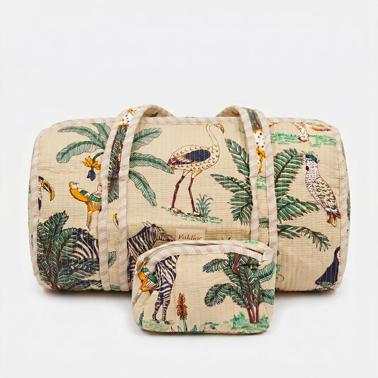 Bolso Redondo Acolchado Selva color Beige 45x38