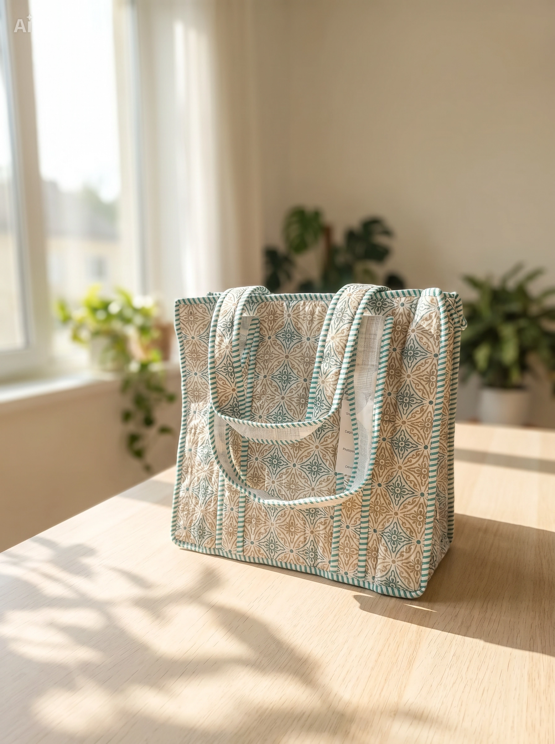 Bolso Acolchado con Cremallera Estilo Bohemio 35x35