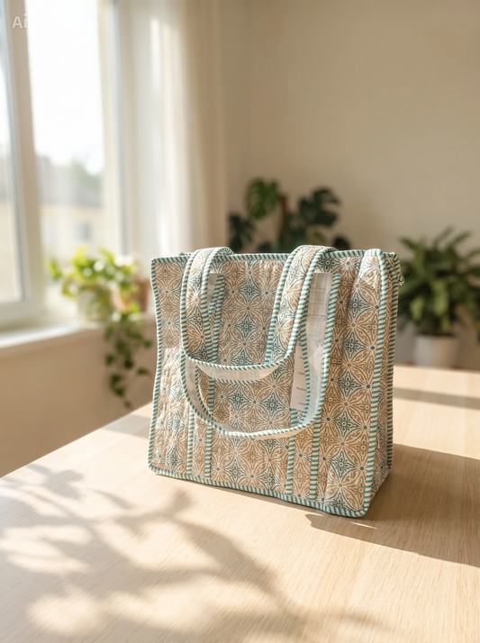 Bolso Acolchado con Cremallera Estilo Bohemio 35x35