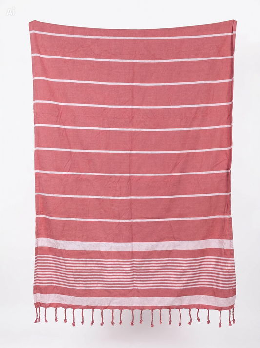 Toalla Rayas Tono Terracota 1 x1,80